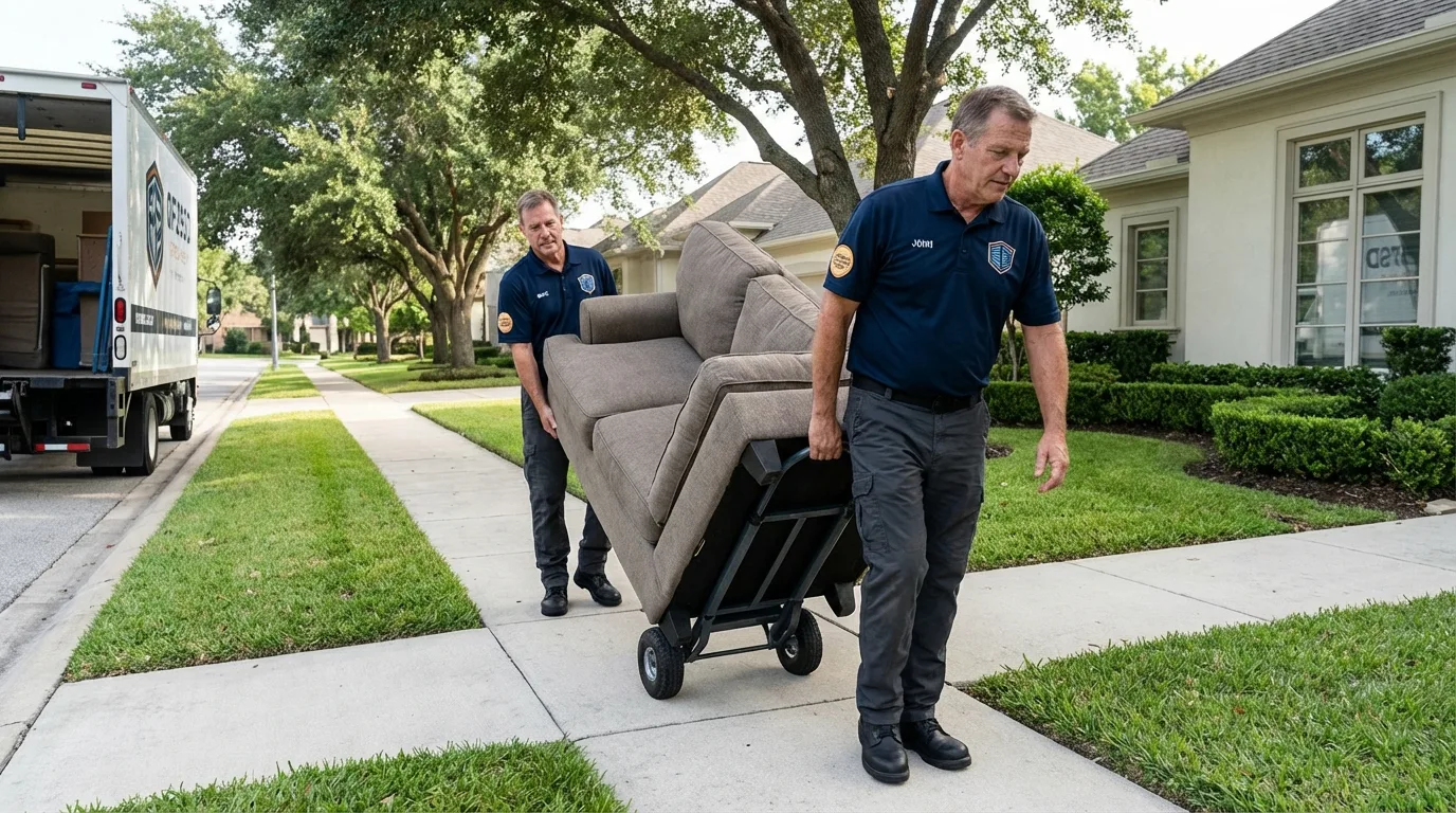 Local residential moving crew loading furniture in Jersey Shore, PA