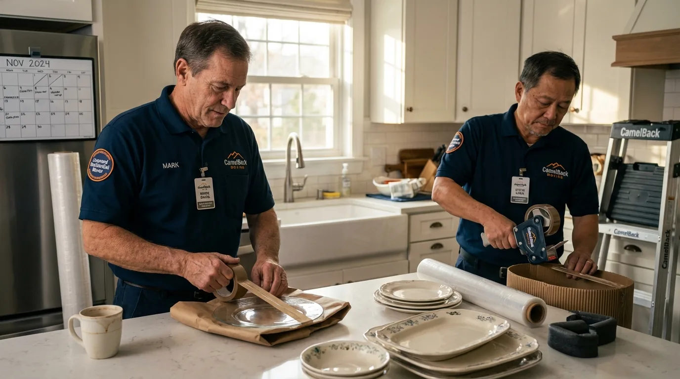 Professional crew packing kitchen dishware in Jersey Shore, PA