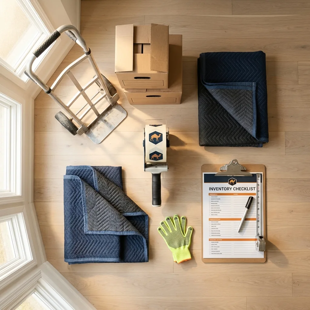 Professional moving supplies and packing materials layout for Jersey Shore residential relocations